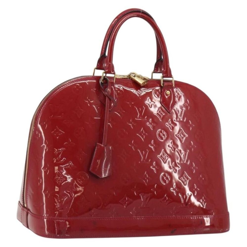 Louis Vuitton Alma Monogram Vernis Red Patent_Leather Handbag